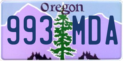 OR license plate 993MDA