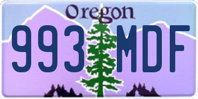 OR license plate 993MDF