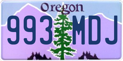 OR license plate 993MDJ