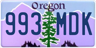 OR license plate 993MDK