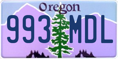 OR license plate 993MDL