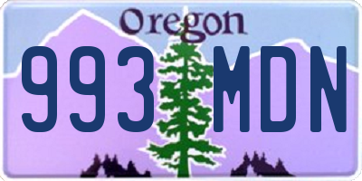 OR license plate 993MDN