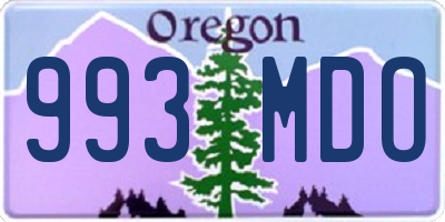 OR license plate 993MDO