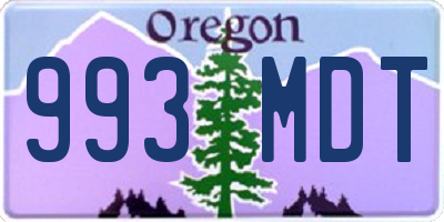 OR license plate 993MDT