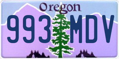 OR license plate 993MDV