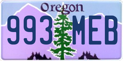 OR license plate 993MEB