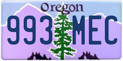 OR license plate 993MEC