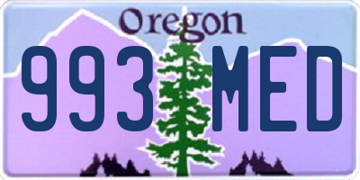 OR license plate 993MED