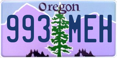 OR license plate 993MEH