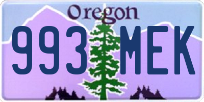 OR license plate 993MEK