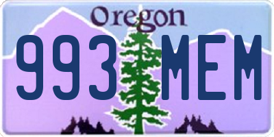 OR license plate 993MEM