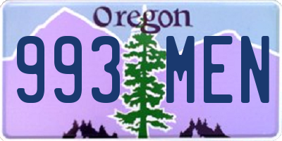 OR license plate 993MEN