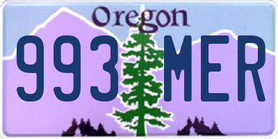 OR license plate 993MER