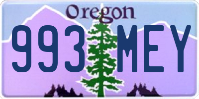 OR license plate 993MEY