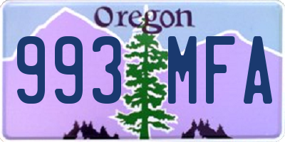 OR license plate 993MFA