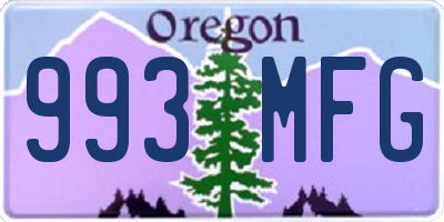 OR license plate 993MFG