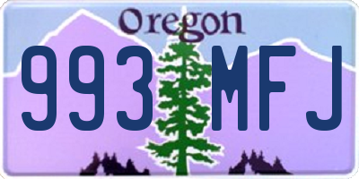 OR license plate 993MFJ