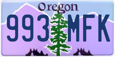 OR license plate 993MFK