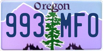 OR license plate 993MFO