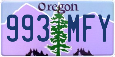 OR license plate 993MFY