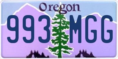 OR license plate 993MGG