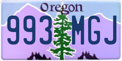 OR license plate 993MGJ