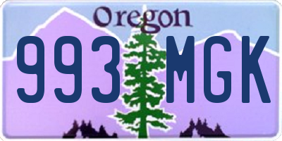 OR license plate 993MGK