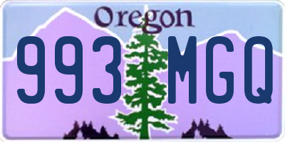 OR license plate 993MGQ