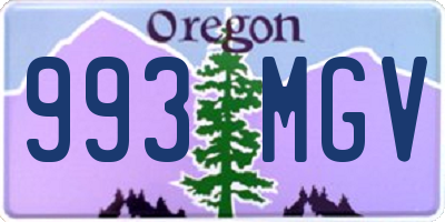 OR license plate 993MGV