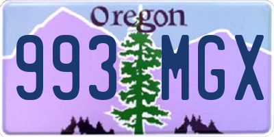 OR license plate 993MGX