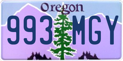 OR license plate 993MGY