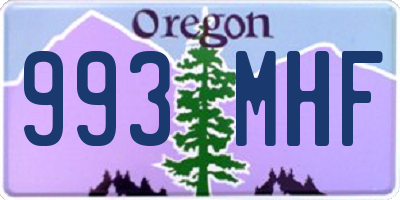 OR license plate 993MHF