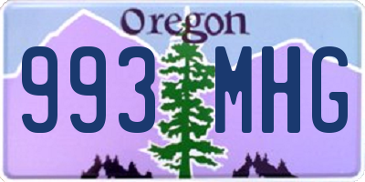 OR license plate 993MHG