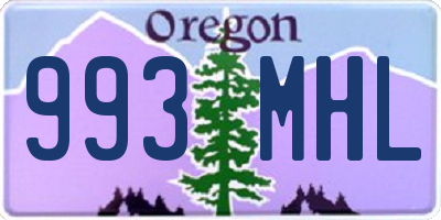 OR license plate 993MHL