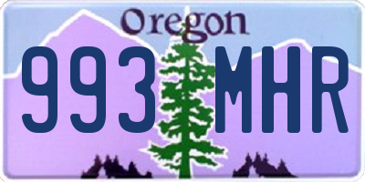 OR license plate 993MHR