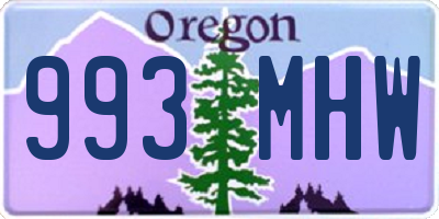 OR license plate 993MHW