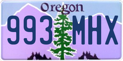 OR license plate 993MHX