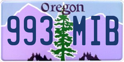 OR license plate 993MIB