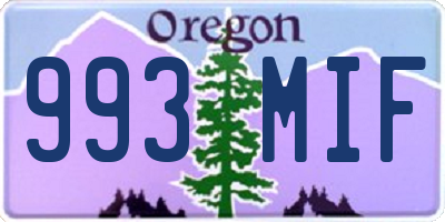 OR license plate 993MIF