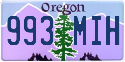 OR license plate 993MIH