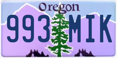 OR license plate 993MIK