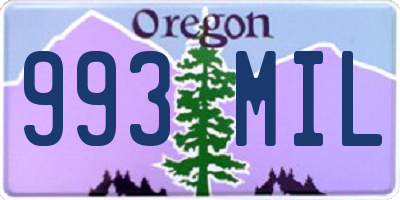 OR license plate 993MIL