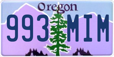 OR license plate 993MIM