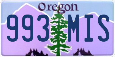 OR license plate 993MIS