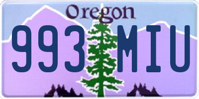 OR license plate 993MIU