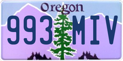 OR license plate 993MIV