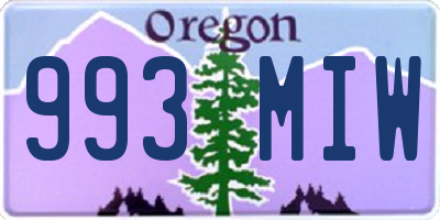 OR license plate 993MIW