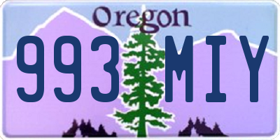 OR license plate 993MIY