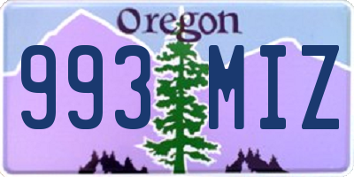 OR license plate 993MIZ