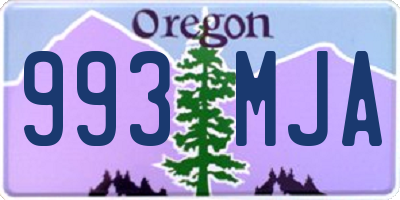 OR license plate 993MJA